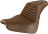Step-Up Seat - Front Tuck-n-Roll/Rear Lattice Stitch - Brown - FXBR/S 18-20 - Lutzka's Garage