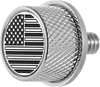 Seat Mounting Knob - Stainles Steel - Black/White American Flag - Contrast Cut