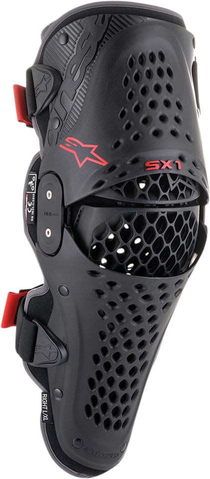 SX1 v2 Knee Guards - Black/Red - S/M - Lutzka's Garage