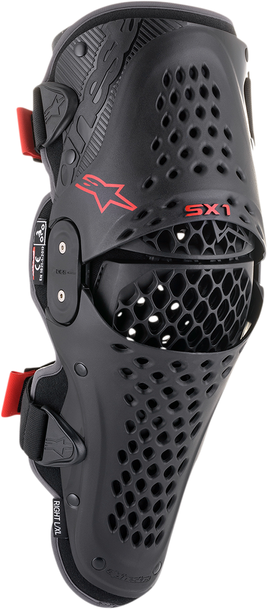 SX1 v2 Knee Guards - Black/Red - S/M - Lutzka's Garage