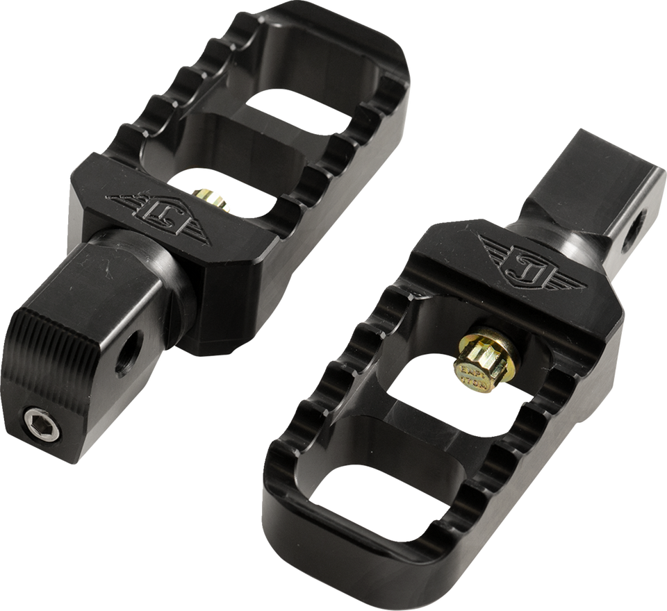 Serrated Stubby Footpegs - Black - Indian - Lutzka's Garage
