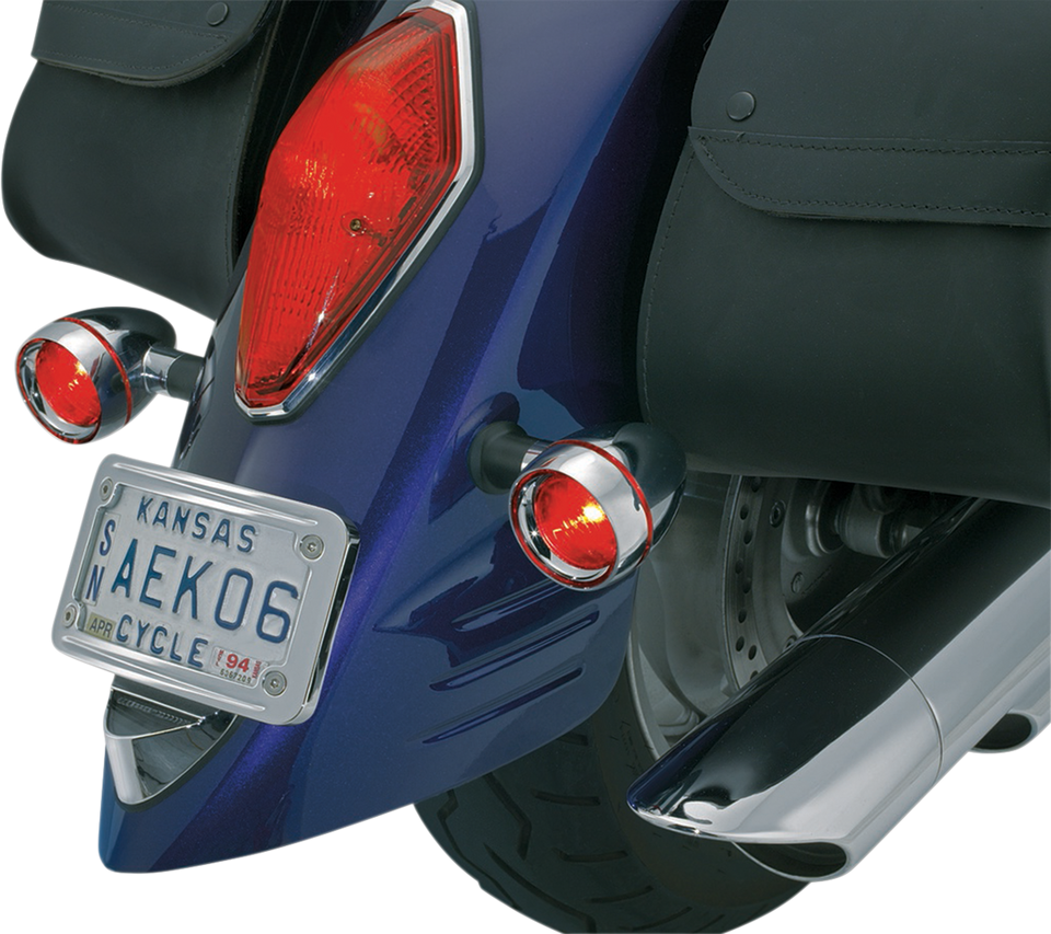 Deep Dish Bezels - Chrome - Red Lenses - Lutzka's Garage