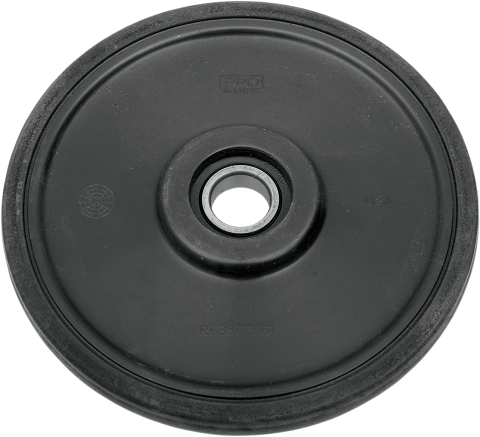 Idler Wheel with 6004-2RS Bearing - Black - 6.38" OD x 20 mm ID - Lutzka's Garage
