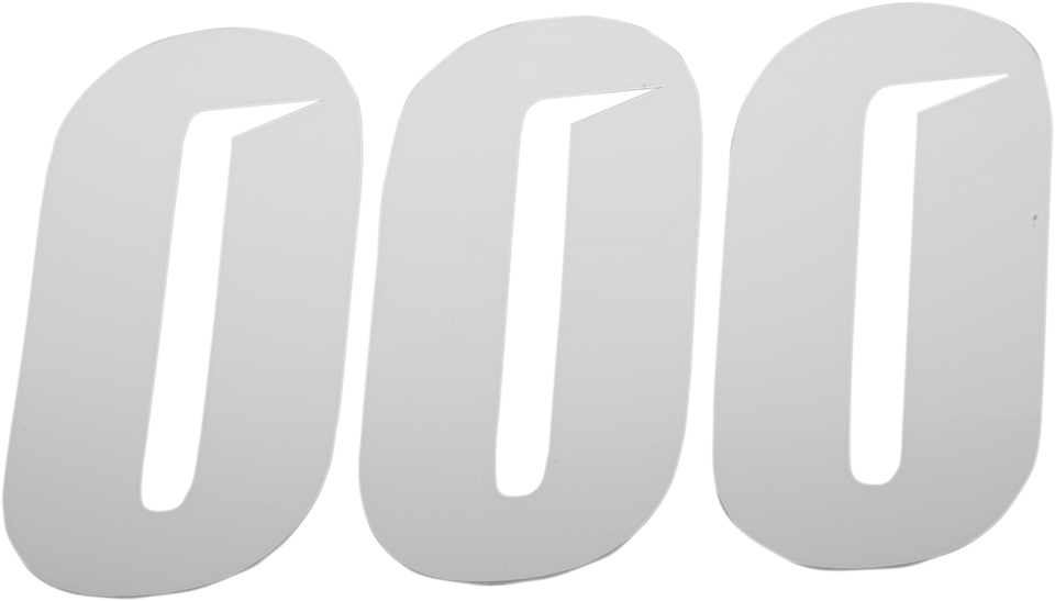 Slash Number Plate - #0 - White - 7" - Lutzka's Garage