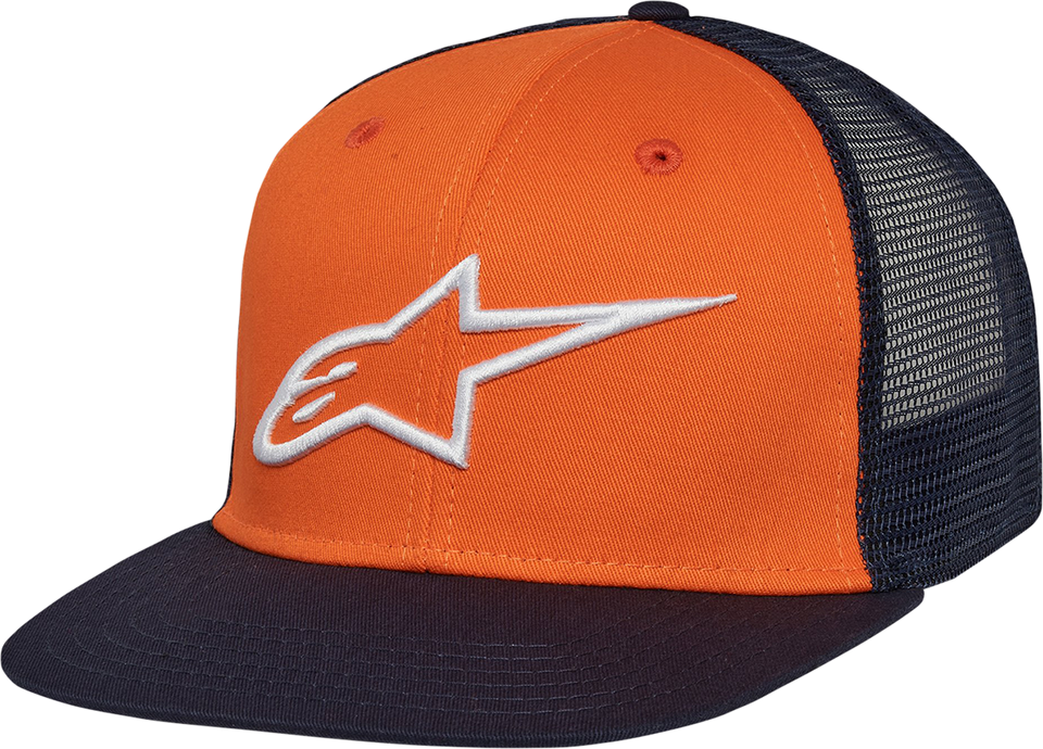 Corp Trucker Hat - Orange/Navy - One Size - Lutzka's Garage