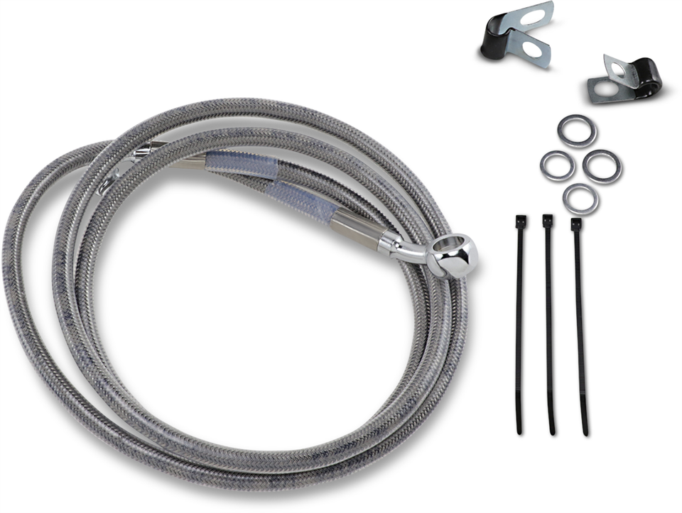 Brake Line - Front - +10" - Stainless Steel - Lutzka's Garage