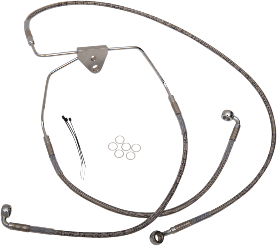 Brake Line - Front - +8" - Touring - Stainless Steel - Lutzka's Garage