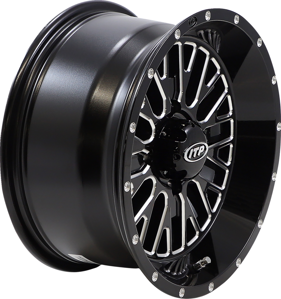 Wheel - Momentum - Front/Rear - Black/Milled - 14x7 - 4/110 - 4+3 (+10 mm)