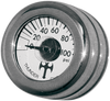 Mini Oil Pressure Gauge and Cover - Polished - White Face - 3/16" W x 9/16" D - Lutzka's Garage