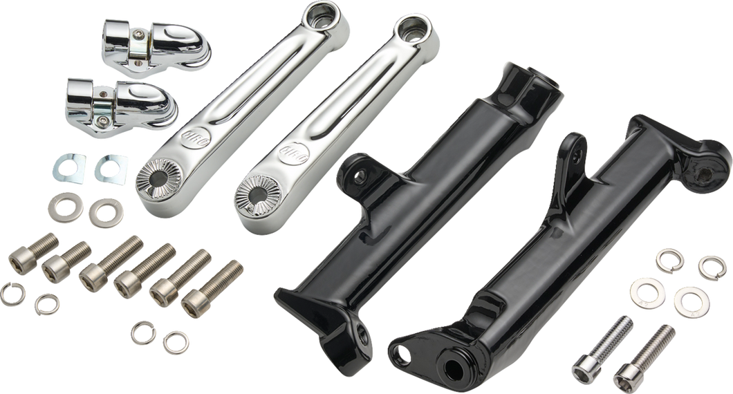 Frame Mounted Adjustable Highway Peg Mount - Extended - Chrome - Lutzka's Garage