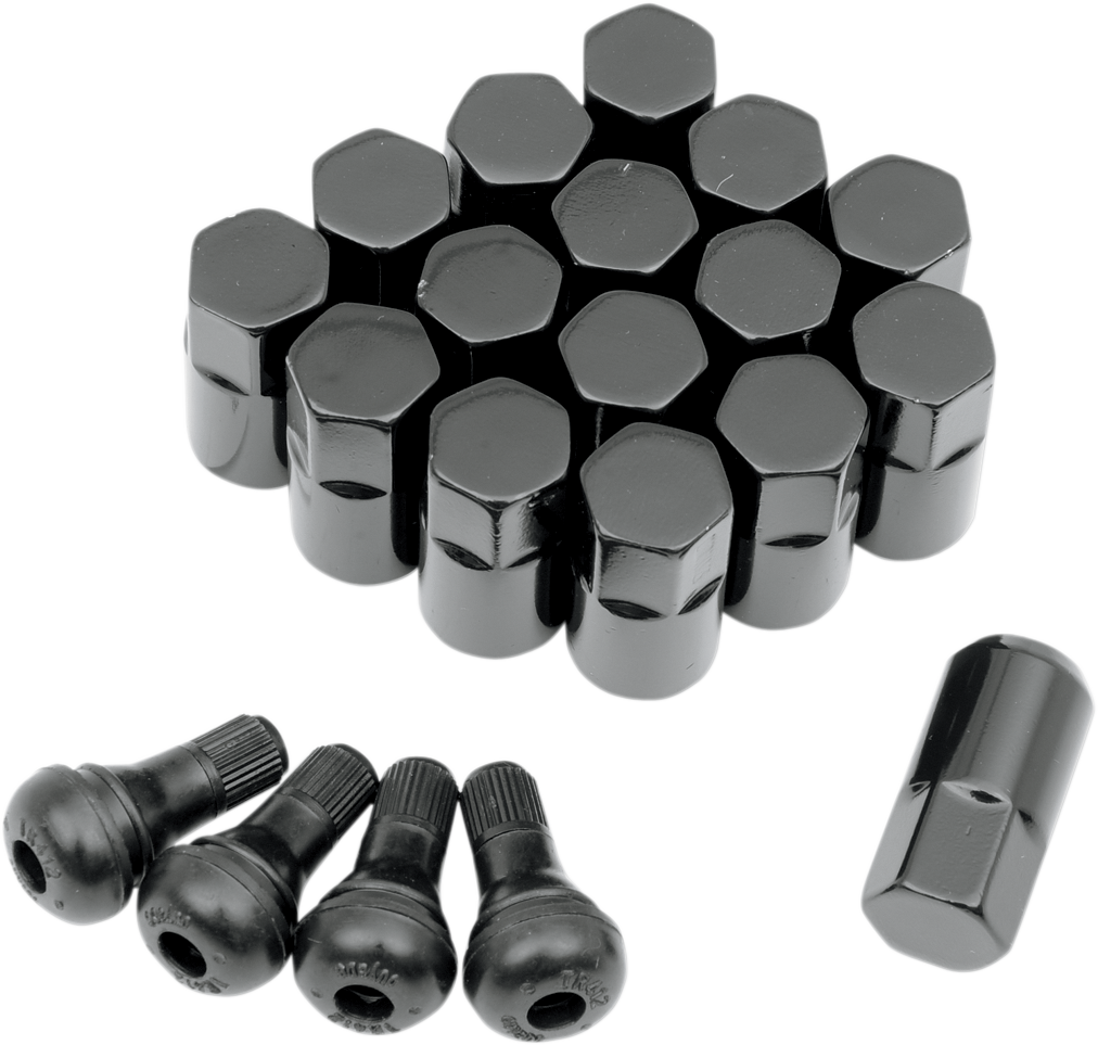 Lug Nut - 12 mm x 1.25 - Black - Tapered - 16 Pack - Lutzka's Garage