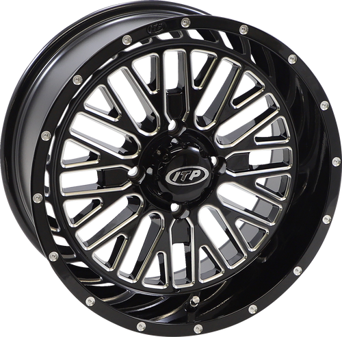 Wheel - Momentum - Front/Rear - Black/Milled - 15x7 - 4/110 - 4+3 (+10 mm)