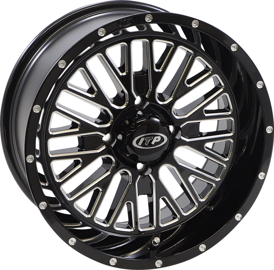 Wheel - Momentum - Front/Rear - Black/Milled - 15x7 - 4/110 - 4+3 (+10 mm)