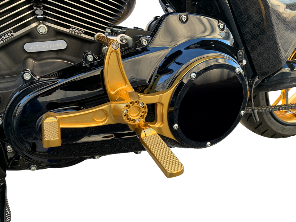 Mid Control Conversion Kit - Gold - Knurled Pegs - FLH/FLT - Lutzka's Garage