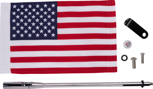 Folding Flag Pole - Chrome - SlingShot - Lutzka's Garage