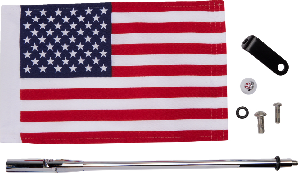 Folding Flag Pole - Chrome - SlingShot - Lutzka's Garage