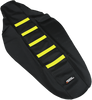Ribbed Seat Cover - Black Cover/Yellow Ribs - Suzuki