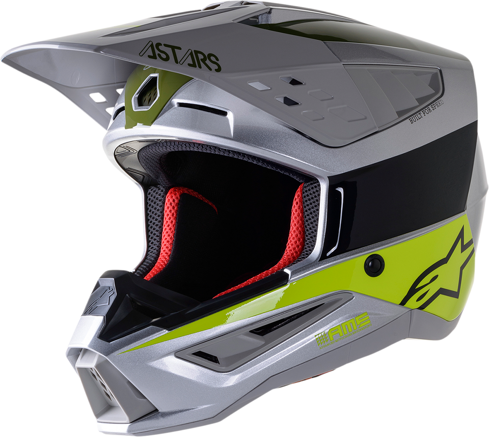 SM5 Helmet - Bond - Silver/Yellow/Green - Small - Lutzka's Garage