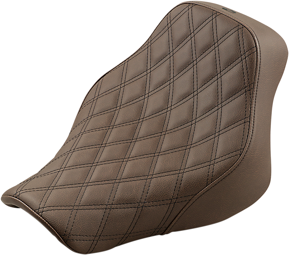 Renegade Solo Seat - Lattice Stitched - Brown - FLST - Lutzka's Garage