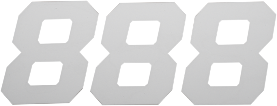 Race Number Plate - #8 - White - 4" - Lutzka's Garage