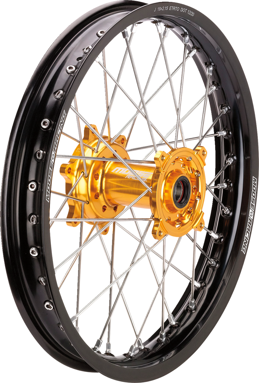 Wheel Assembly - SX-1 - Complete - Rear - Black Wheel/Gold Hub - 19x2.15 - Suzuki