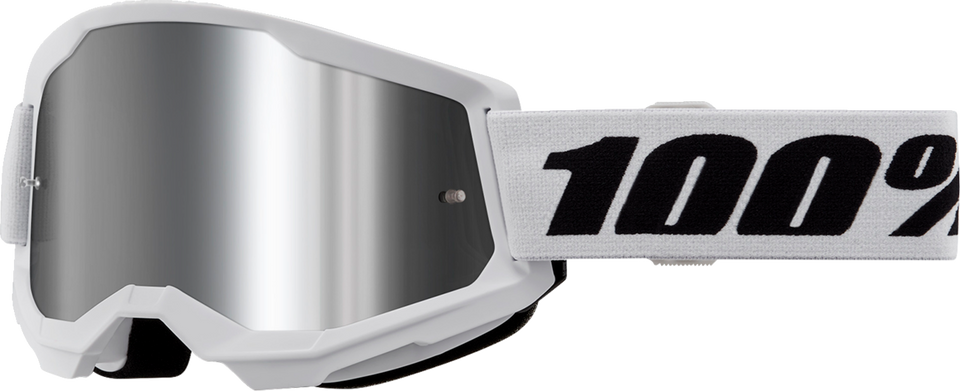Strata 2 Goggle - White - Silver Mirror - Lutzka's Garage
