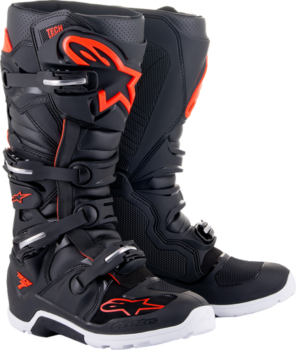 Tech 7 Enduro Boots - Black/Red Fluorescent - US 7 - Lutzka's Garage