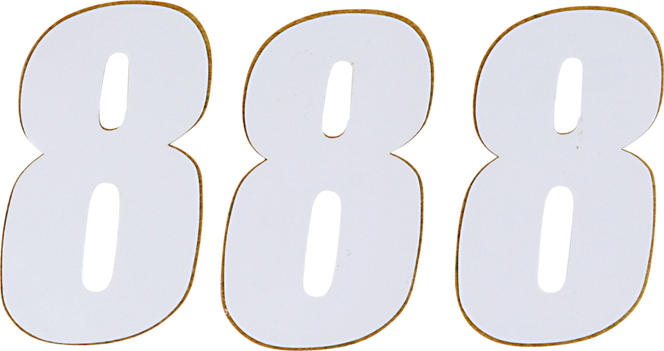 SX Plate Number - #8 - White - 4" - Lutzka's Garage