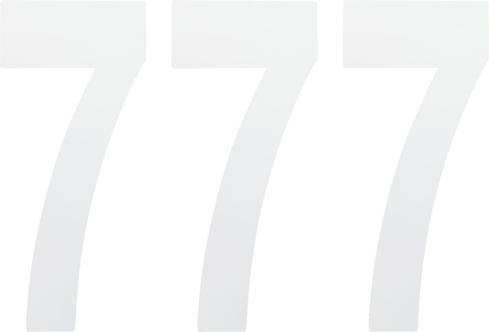 FX Number 7 - White - 8" - Lutzka's Garage