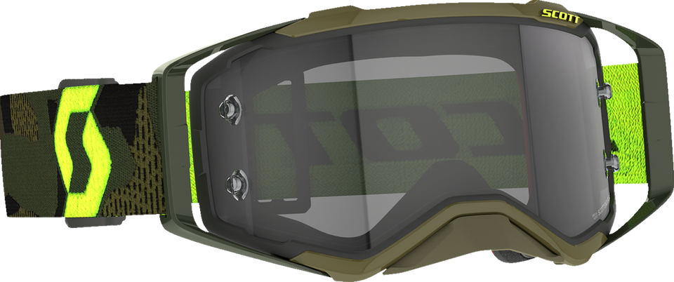 Prospect Goggle - Khaki Green/Neon Yellow - Light Sensitive Gray