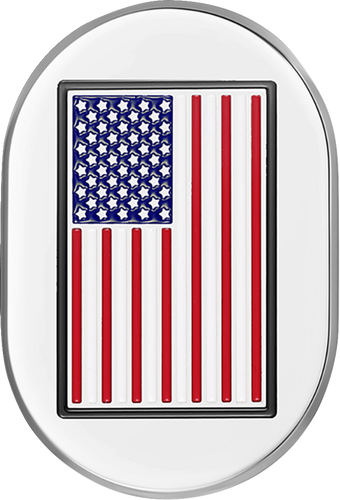 Antenna Cover - Left Rear Fender - American Flag - Chrome - Lutzka's Garage