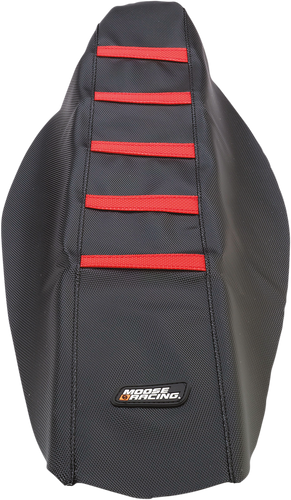 Ribbed Seat Cover - Black Cover/Red Ribs - Honda