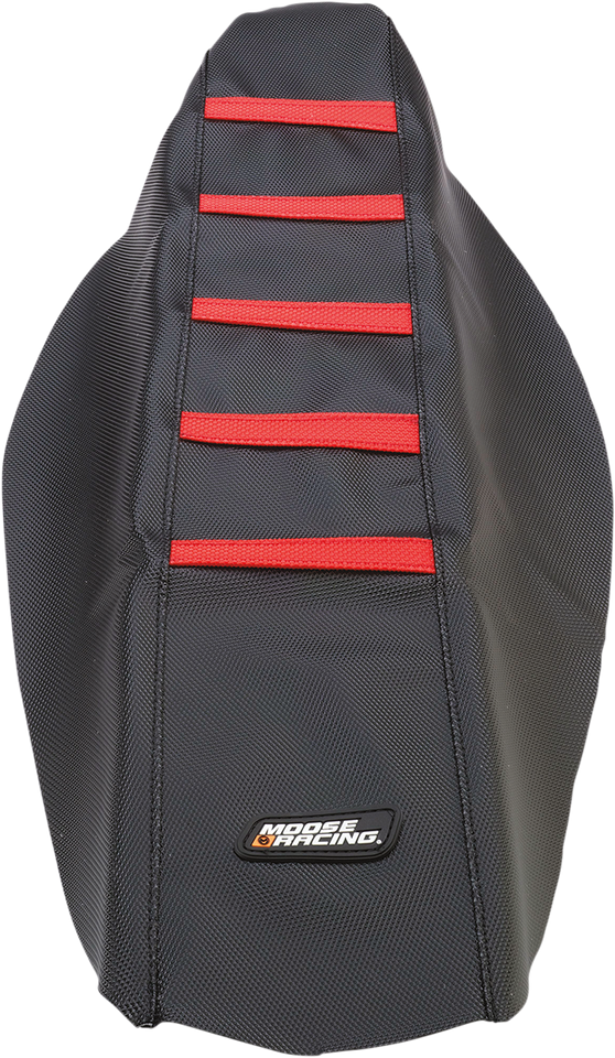 Ribbed Seat Cover - Black Cover/Red Ribs - Honda
