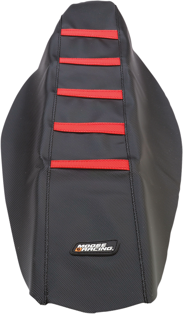 Ribbed Seat Cover - Black Cover/Red Ribs - Honda