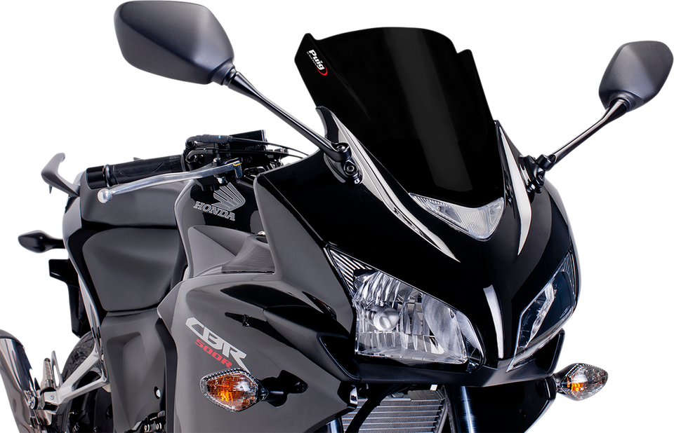 Race Windscreen - 12-3/8" - Black - CBR500RR - Lutzka's Garage