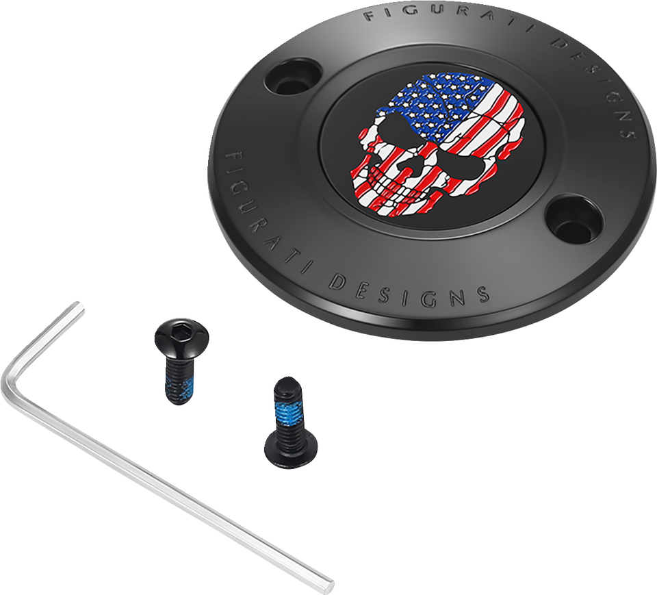 Timing Cover - 2 Hole - Skull - Black - Lutzka's Garage