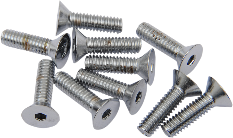 Bolts - Flat-Head - Chrome - 8-32 x 3/4" - Lutzka's Garage