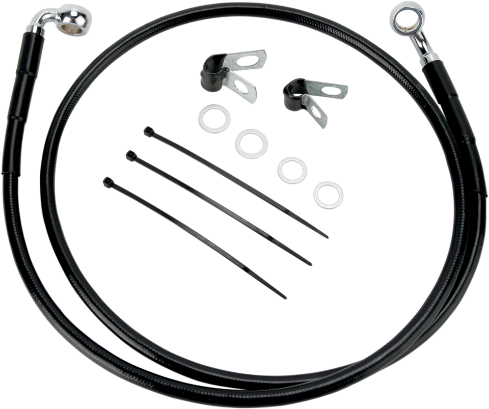 Brake Line - Front - Black - +2" - FXDL 01-05 - Lutzka's Garage