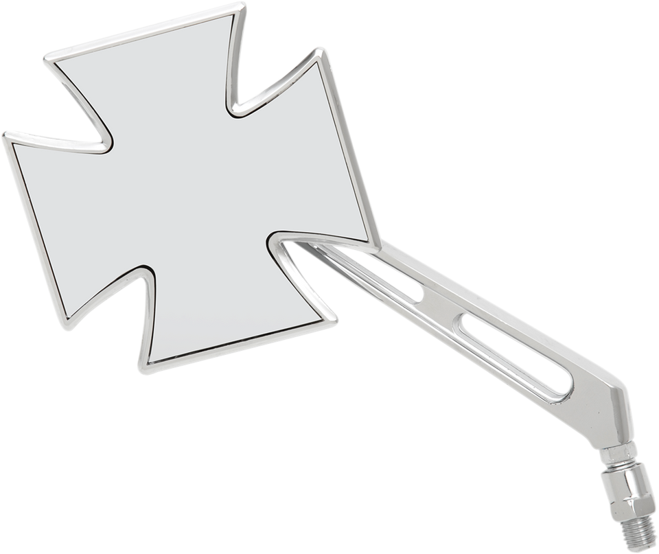 Mirror - Maltese - Side View - Cross - Chrome - Left - Universal - Lutzka's Garage