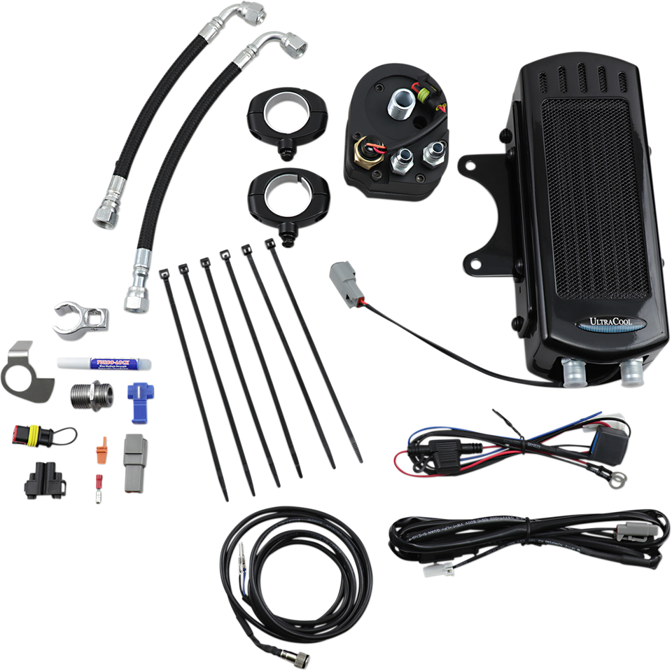 Side Mount Oil Cooler Kit - Black - Dyna - Lutzka's Garage