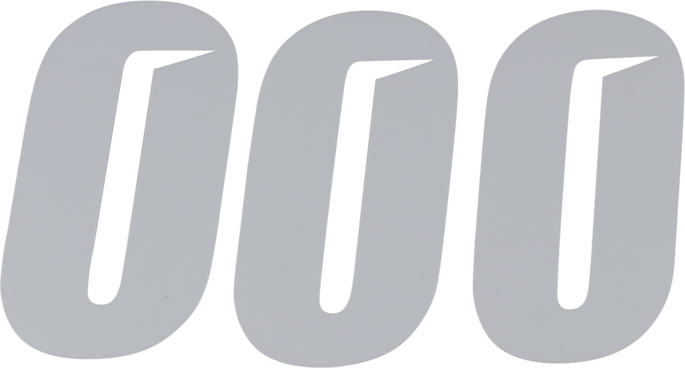 Slash Number Plate - #0 - White - 6" - Lutzka's Garage