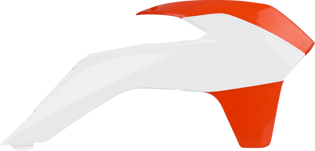 Radiator Cover - White/Orange - KTM - Lutzka's Garage