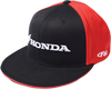 Honda Horizontal Flexfit® Hat - Black/Red - Small/Medium - Lutzka's Garage