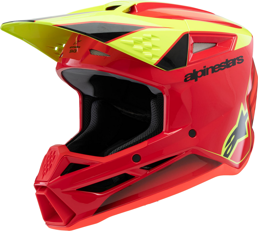 Youth Supertech M3 Helmet - Fray - Red/Yellow Fluo/Black/Gloss - Small - Lutzka's Garage