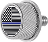 Seat Mounting Knob - Stainless Steel - Blue Line American Flag - Lutzka's Garage
