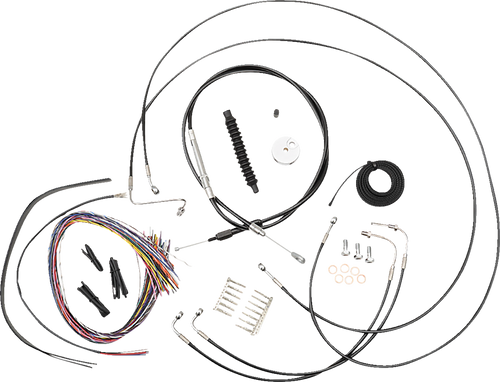 Handlebar Cable/Brake Line Kit - Quick Connect - Complete - Mini Ape Hanger Handlebars - Black - Lutzka's Garage