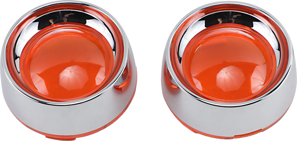 Deep Dish Bezels - Chrome/Amber Lens