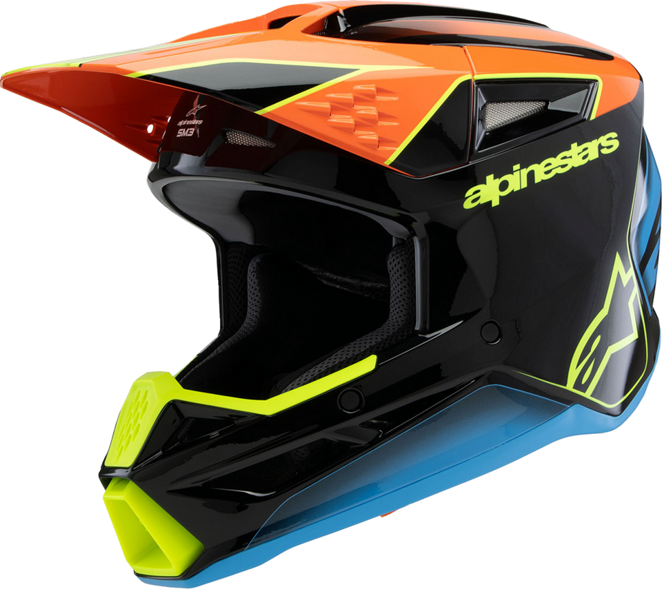 Youth Supertech M3 Helmet - Fray - Black/Orange/Yellow Fluo/Gloss - Small - Lutzka's Garage