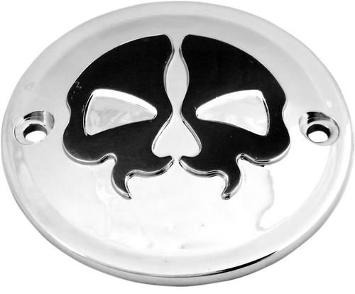 Points Cover - Chrome - Black Skull - Lutzka's Garage