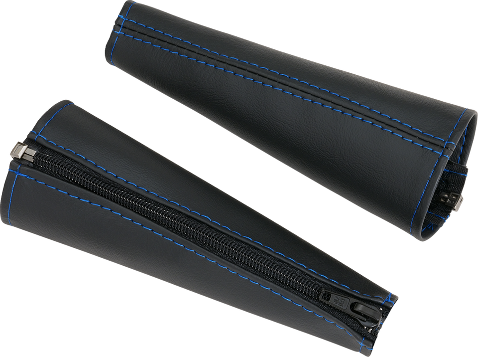 Seat Belt Covers - Black w/ Blue Stitching